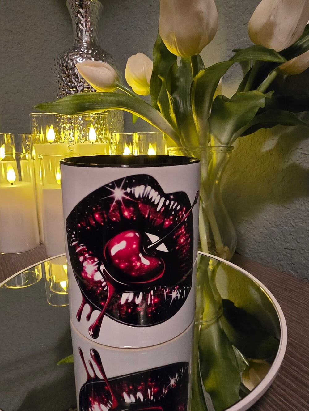 Black and white ceramic coffee cup [11oz]